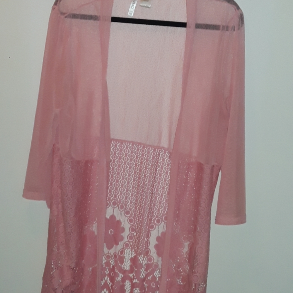 Lace coral cardigan